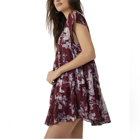 NEW Free People Sully Dress In Raisin Combo - Picture 12 of 12